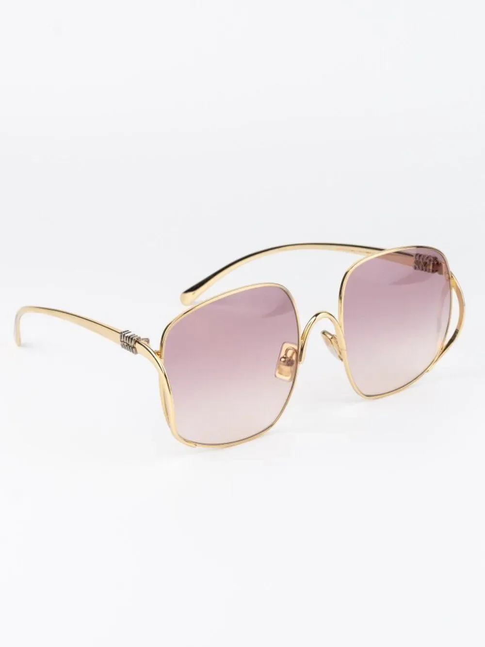 Miu Miu Women Sunglasses Gold Pink Gradient Square MUA57S 5AK40S  NEW AUTHENTIC